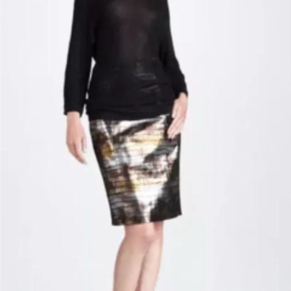 Catherine Malandrino Black and Gold Pencil Skirt - Picture 2 of 2